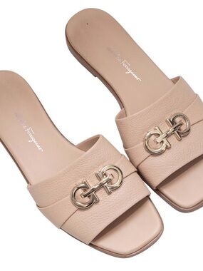 SALVATORE FERRAGAMO FLAT SLIDE SANDALS SIZE 36